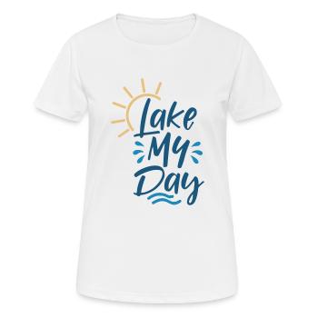 Lac Ma journée - T-shirt respirant Femme - blanc - Devant - AI Model Female 172 dark (172cm)