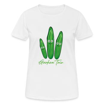 gurken trio,gurken,gurke,salatgurke,trio - Frauen T-Shirt atmungsaktiv - Weiß - Vorne - AI Model Female 172 dark (172cm)