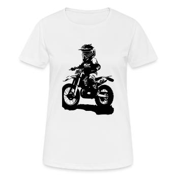 MOTORCYCLE CHILD - Women's Breathable T-Shirt - white - Front - AI Model Female 172 dark (172cm)