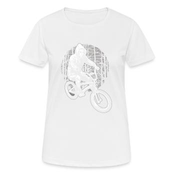 Fahrrad - Frauen T-Shirt atmungsaktiv - Weiß - Vorne - AI Model Female 172 dark (172cm)