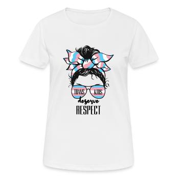 Les enfants trans méritent le respect de la fierté LGBTQ - T-shirt respirant Femme - blanc - Devant - AI Model Female 172 dark (172cm)