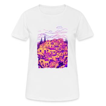 minimalist greek village - T-shirt respirant Femme - blanc - Devant - AI Model Female 172 dark (172cm)