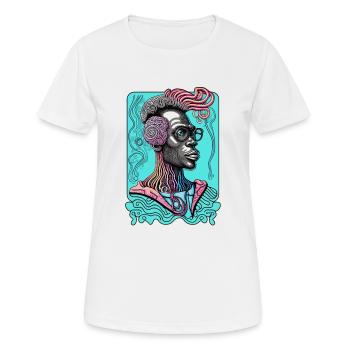 Ultra Cool et Futuriste Psychédélique Afro Man - T-shirt respirant Femme - blanc - Devant - AI Model Female 172 dark (172cm)