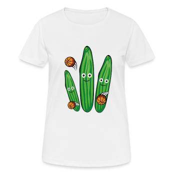 Gurken, Basketballer, Basketball, Trio - Frauen T-Shirt atmungsaktiv - Weiß - Vorne - AI Model Female 172 dark (172cm)