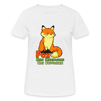 Fuchs digital! Hardware: Hund Software: Katze - Frauen T-Shirt atmungsaktiv - Weiß - Vorne - AI Model Female 172 dark (172cm)