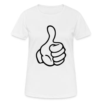 hand thumb like comic - Frauen T-Shirt atmungsaktiv - Weiß - Vorne - AI Model Female 172 dark (172cm)