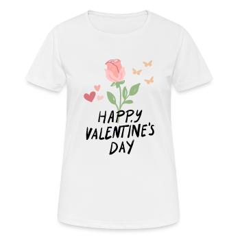 Joyeuse Saint-Valentin - T-shirt respirant Femme - blanc - Devant - AI Model Female 172 dark (172cm)