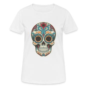Crâne rétro 3 - T-shirt respirant Femme - blanc - Devant - AI Model Female 172 dark (172cm)