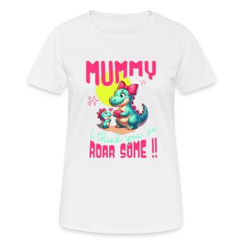 Mama Dinosaur "I think you're awesome" - Women's Breathable T-Shirt - white - Front - AI Model Female 172 dark (172cm)