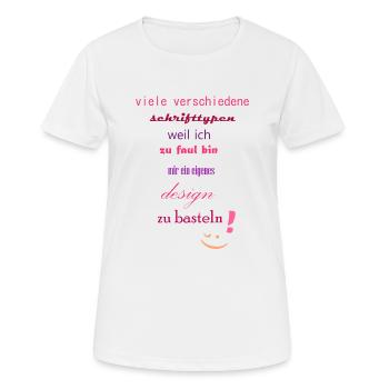 viele verschiedene Schrifttypen - Frauen T-Shirt atmungsaktiv - Weiß - Vorne - AI Model Female 172 dark (172cm)