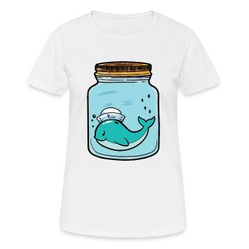 Whale, Fish, Alone, Loneliness, Feelings, Emotion, Tears - Women's Breathable T-Shirt - white - Front - AI Model Female 172 dark (172cm)