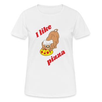 I like pizza - Women's Breathable T-Shirt - white - Front - AI Model Female 172 dark (172cm)