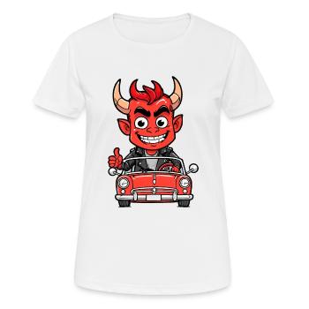 Roter Teufel - Frauen T-Shirt atmungsaktiv - Weiß - Vorne - AI Model Female 172 dark (172cm)