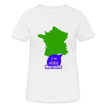 Ich bin hier in Südfrankreich in Marseille - Frauen T-Shirt atmungsaktiv - Weiß - Vorne - AI Model Female 172 dark (172cm)