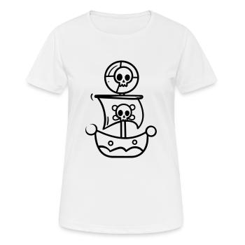Bateau pirate - T-shirt respirant Femme - blanc - Devant - AI Model Female 172 dark (172cm)