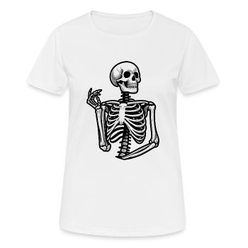 Pensive Skeleton - Bones - Women's Breathable T-Shirt - white - Front - AI Model Female 172 dark (172cm)