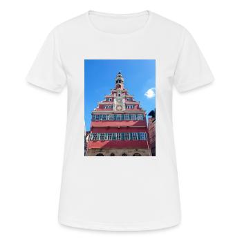 Altes Rathaus Esslingen am Neckar - Frauen T-Shirt atmungsaktiv - Weiß - Vorne - AI Model Female 172 dark (172cm)