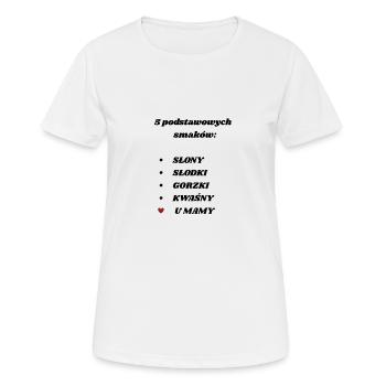 Geschmäcker bei Mama - Frauen T-Shirt atmungsaktiv - Weiß - Vorne - AI Model Female 172 dark (172cm)