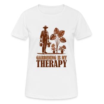 Gartenarbeit ist meine Therapie - Frauen T-Shirt atmungsaktiv - Weiß - Vorne - AI Model Female 172 dark (172cm)