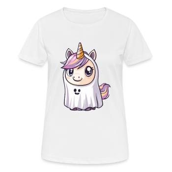 Einhorn Halloween Lustig Geist - Frauen T-Shirt atmungsaktiv - Weiß - Vorne - AI Model Female 172 dark (172cm)