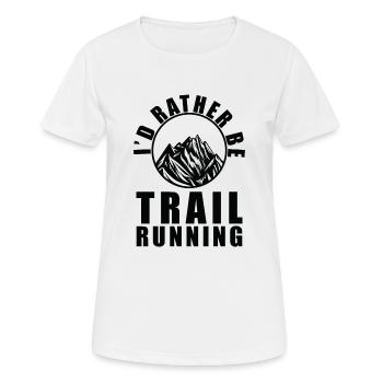 Trail Running Sport - Frauen T-Shirt atmungsaktiv - Weiß - Vorne - AI Model Female 172 dark (172cm)