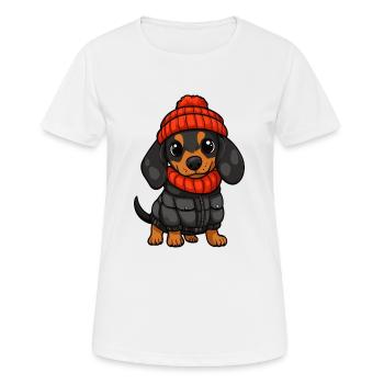 Teckel Teckel élégant - T-shirt respirant Femme - blanc - Devant - AI Model Female 172 dark (172cm)