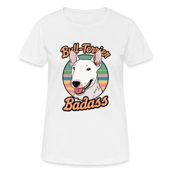 Bull terrier dur à cuire - T-shirt respirant Femme - blanc - Devant - AI Model Female 172 dark (172cm)