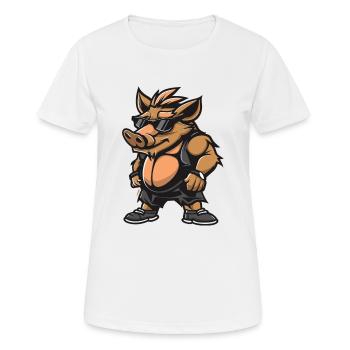 Pig Comic Cool Boar - Women's Breathable T-Shirt - white - Front - AI Model Female 172 dark (172cm)