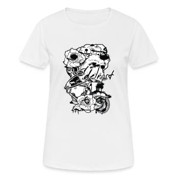Schwalbe // Illustration - Frauen T-Shirt atmungsaktiv - Weiß - Vorne - AI Model Female 172 dark (172cm)
