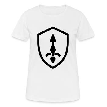 Schild - Frauen T-Shirt atmungsaktiv - Weiß - Vorne - AI Model Female 172 dark (172cm)