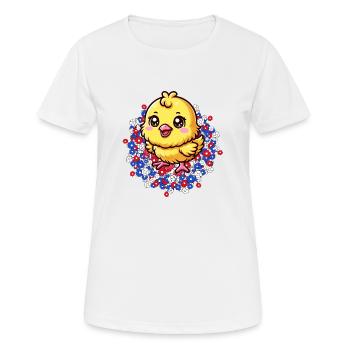 Blumen Küken Blume - Frauen T-Shirt atmungsaktiv - Weiß - Vorne - AI Model Female 172 dark (172cm)