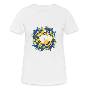 Été Abeilles Abeille Fleurs Fleurs Insecte - T-shirt respirant Femme - blanc - Devant - AI Model Female 172 dark (172cm)