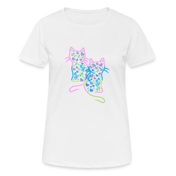 Katze Katzen Kind Kinder - Frauen T-Shirt atmungsaktiv - Weiß - Vorne - AI Model Female 172 dark (172cm)