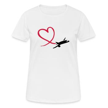 Flugzeug - Frauen T-Shirt atmungsaktiv - Weiß - Vorne - AI Model Female 172 dark (172cm)