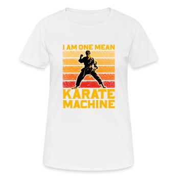 Ich bin eine gemeine Karatemaschine - Frauen T-Shirt atmungsaktiv - Weiß - Vorne - AI Model Female 172 dark (172cm)