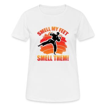 Smell my feet Smell Them - Women's Breathable T-Shirt - white - Front - AI Model Female 172 dark (172cm)