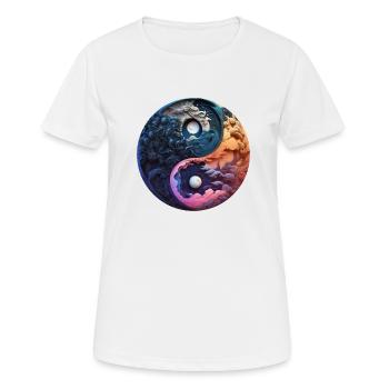 Yin Yang - Frauen T-Shirt atmungsaktiv - Weiß - Vorne - AI Model Female 172 dark (172cm)