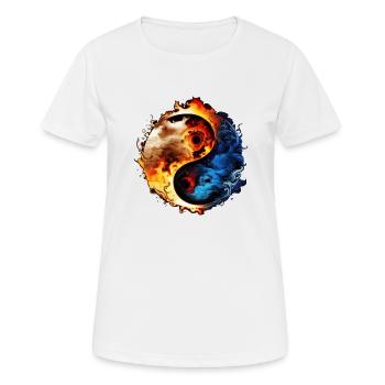 Yin Yang - T-shirt respirant Femme - blanc - Devant - AI Model Female 172 dark (172cm)