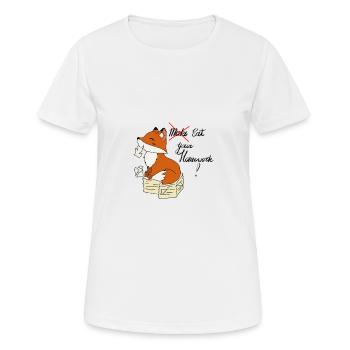 Fox und Hausaufgaben - Frauen T-Shirt atmungsaktiv - Weiß - Vorne - AI Model Female 172 dark (172cm)