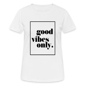bonnes vibrations seulement chemise - T-shirt respirant Femme - blanc - Devant - AI Model Female 172 dark (172cm)