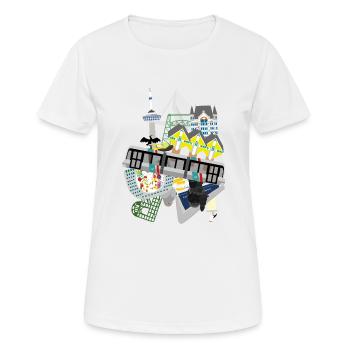 Autour de Rotterdam - T-shirt respirant Femme - blanc - Devant - AI Model Female 172 dark (172cm)
