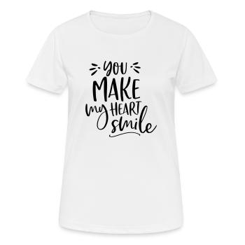 YOU MAKE MY HEART SMILE BY SUBGIRL - Frauen T-Shirt atmungsaktiv - Weiß - Vorne - AI Model Female 172 dark (172cm)