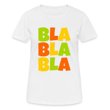 buntes Bla bla bla - Frauen T-Shirt atmungsaktiv - Weiß - Vorne - AI Model Female 172 dark (172cm)