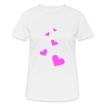 Herzen pink - Frauen T-Shirt atmungsaktiv - Weiß - Vorne - AI Model Female 172 dark (172cm)