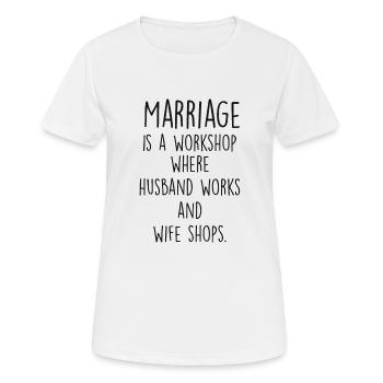 Hochzeit Heiraten Ehe Hochzeitstag Geschenk - Frauen T-Shirt atmungsaktiv - Weiß - Vorne - AI Model Female 172 dark (172cm)
