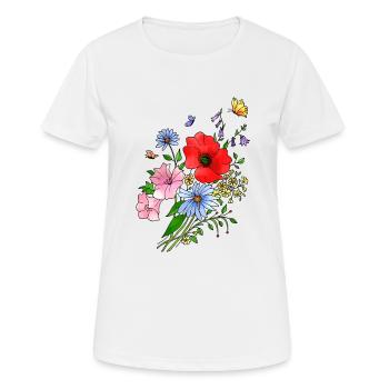 Un bouquet de fleurs - T-shirt respirant Femme - blanc - Devant - AI Model Female 172 dark (172cm)