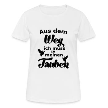 Taubenzüchter Taubenzucht Brieftauben Haustauben - Frauen T-Shirt atmungsaktiv - Weiß - Vorne - AI Model Female 172 dark (172cm)