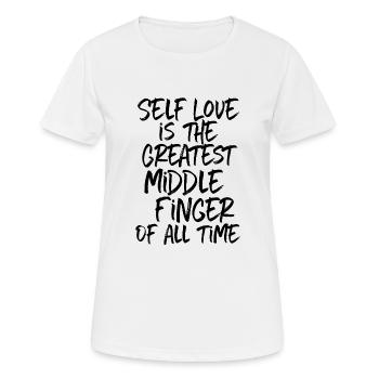 Amour de soi Confiance en soi Yoga - T-shirt respirant Femme - blanc - Devant - AI Model Female 172 dark (172cm)