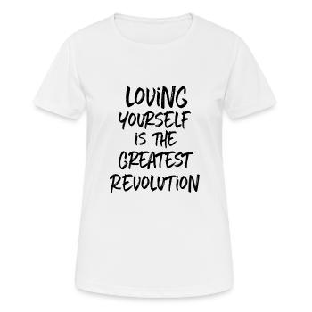 Amour de soi Confiance en soi Yoga - T-shirt respirant Femme - blanc - Devant - AI Model Female 172 dark (172cm)