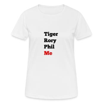 Tiger, Rory, Phil & - Frauen T-Shirt atmungsaktiv - Weiß - Vorne - AI Model Female 172 dark (172cm)